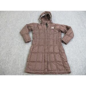 North Face Metropolis Jacket Womens‎ XS Brown 600 Fill Down Hooded Puffer Parka